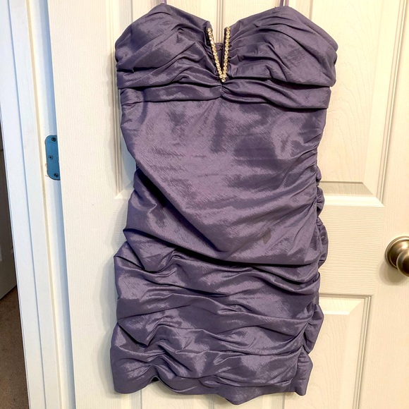 Arden B Dresses & Skirts - FINAL PRICE: Arden B Ruched strapless dress, V gem detail